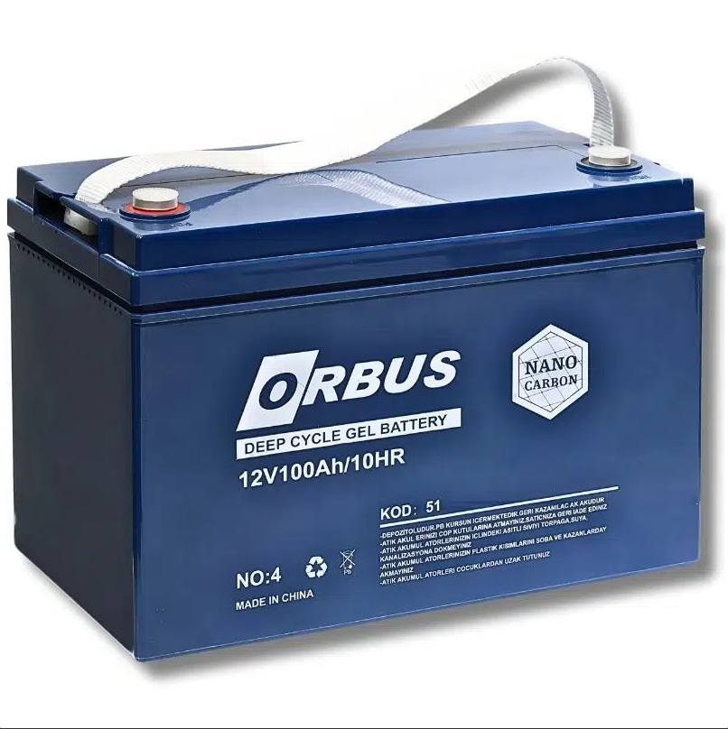 Orbus 12v 100 Amper Derin Döngü Karbon Jel Akü
