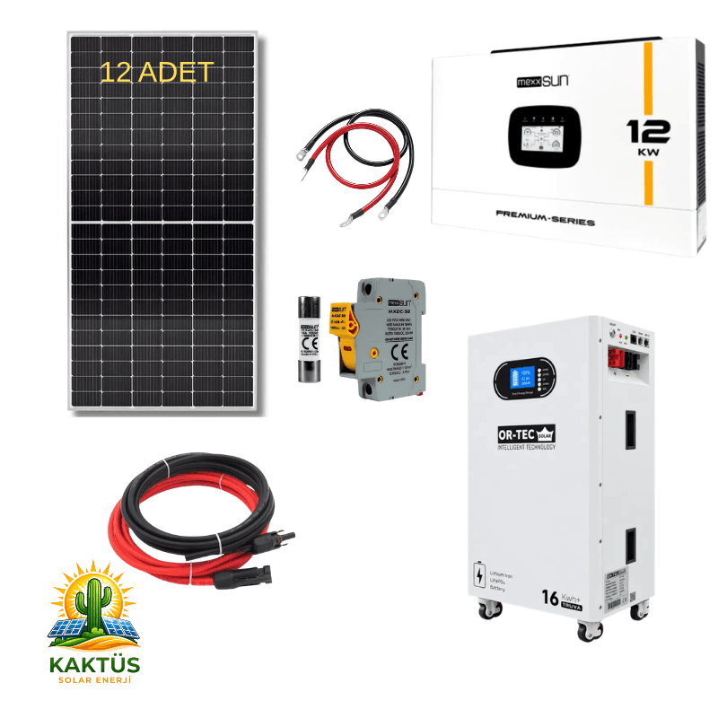12 KW Lityum Hazır Solar Enerji Paketi