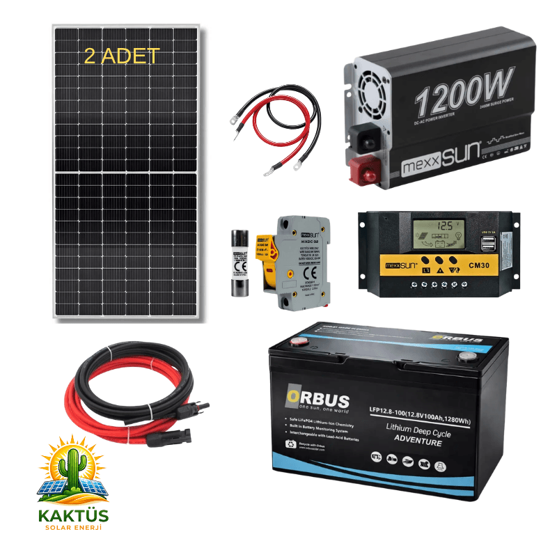 1.2KW Miniboy Buzdolabı Lityum Solar Paket